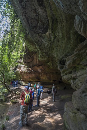 Tourists in the Gustav Adolf Cave in the Schwarzachklamm