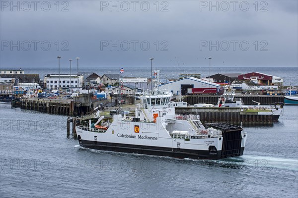 Caledonian Macbrayne's ferry MV Lochinvar enters the port of Mallaig