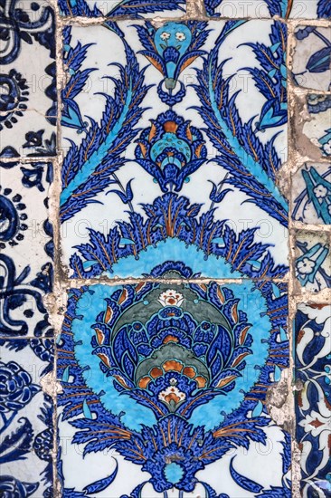 Macro view of the tiles in the Rustem Pasa Mosque