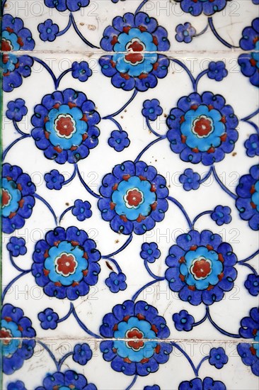 Macro view of the tiles in the Rustem Pasa Mosque