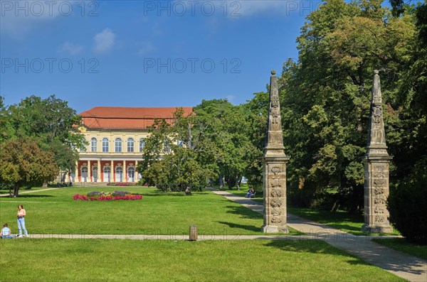 Merseburg Palace Garden with Obelisk and Palace Garden Salon