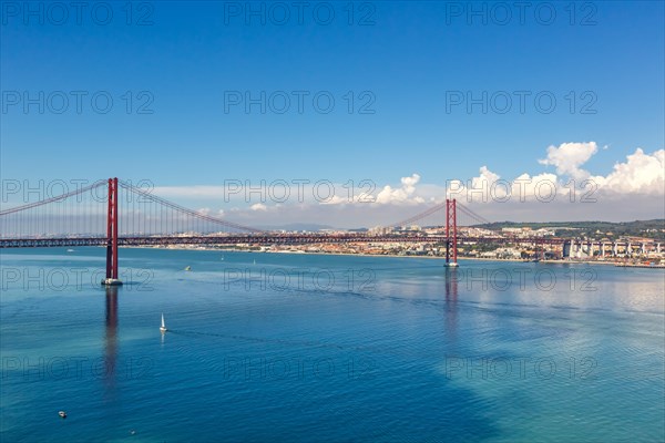 Lisbon Bridge Ponte 25 de Abril over River Tagus Travel Travel City in Lisbon