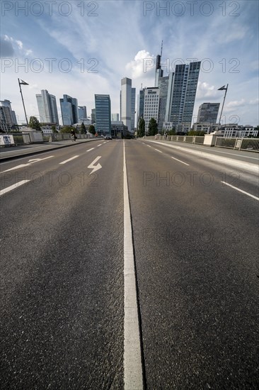 View of the skyline of Frankfurt am Main from the Untermainbruecke