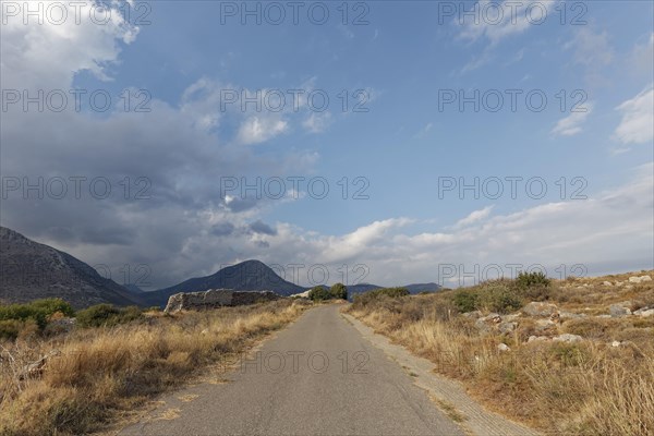 Lonely road in the Taygetos Mountains