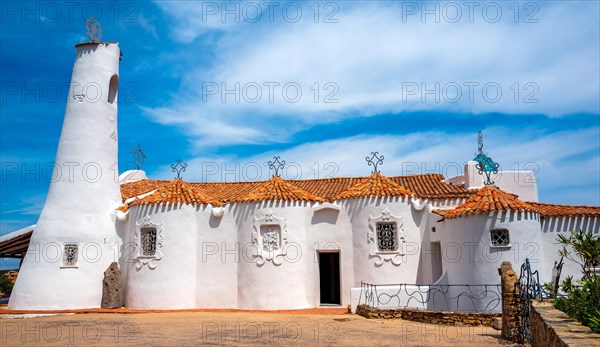 The white church Stella Maris in Porto Cervo on the Costa Smeralda