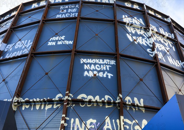 Temporary 360 degree panorama installation at Checkpoint Charlie