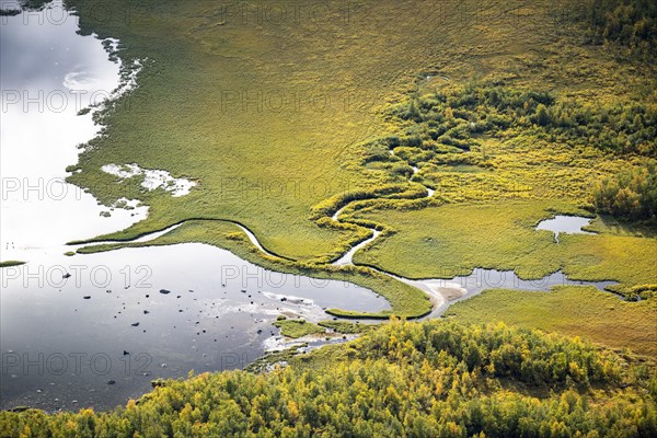 Close-up of the Rapadalen river delta