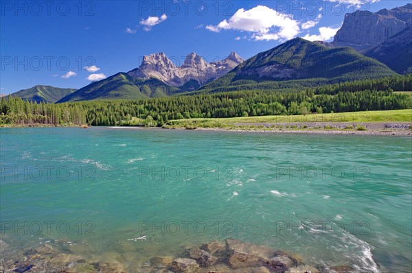 Glacier river and mountains