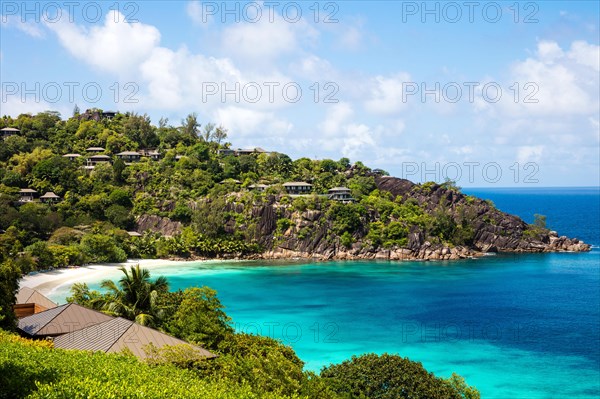 Petite Anse beach with granite rocks