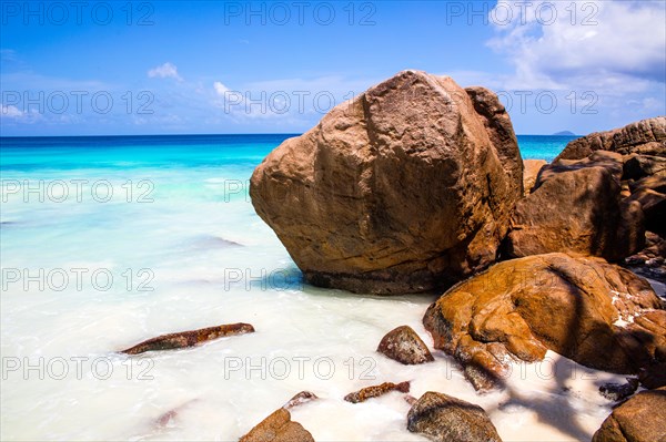 Petite Anse beach with granite rocks