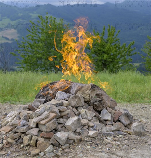 Natural gas spring called Vulcano del Monte Busca