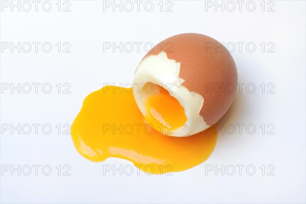 Leaked soft-boiled breakfast egg
