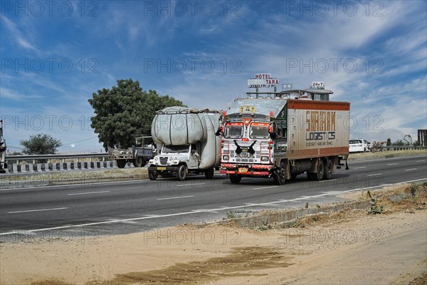 Truck on the highway near Delhi