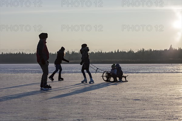 Ice skater with sledge