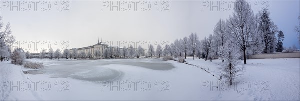 Frozen pond at the Benedictine Abbey of Admont