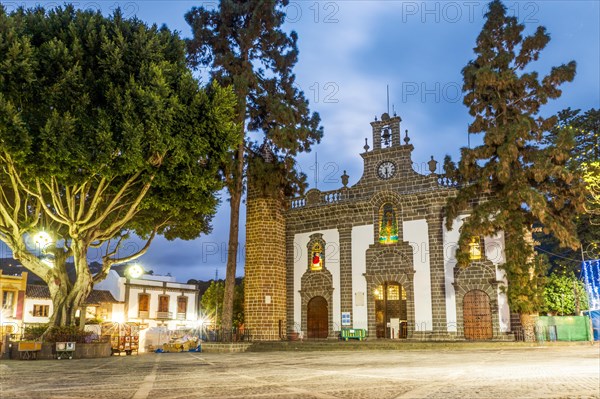 Historic downtown with a church in Teror