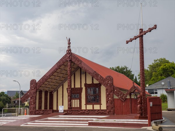 Tamatekapua Meeting House in Ohinemutu on Lake Rotorua