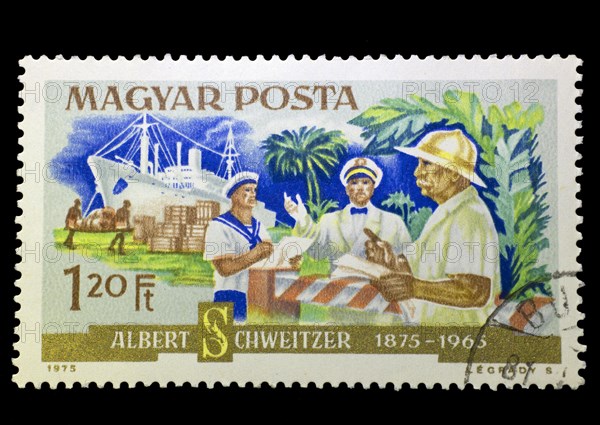 Hungarian stamp in honour of Albert Schweitzer