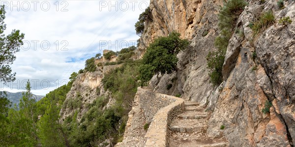 Steps to the Castle Castell dAlaro Path Hike Vacation Travel Panorama in Majorca