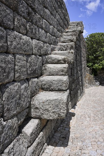 Stairs leading to the top of the city ramparts