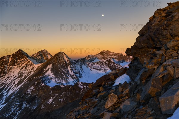 Snowy peak in the morning light