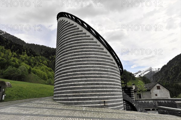 Exterior view of the granite church of San Giovanni Battista