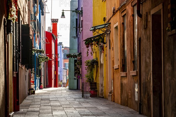 Alley with colourful houses