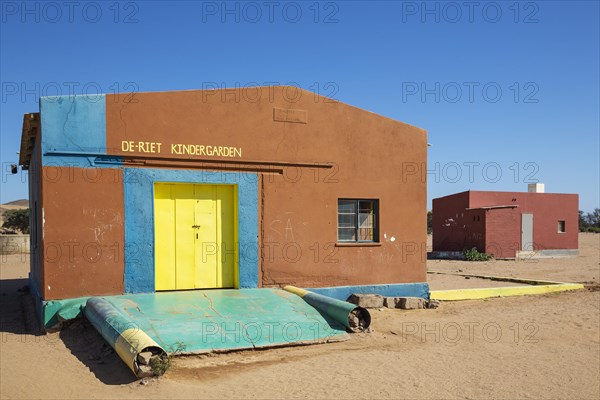 Kindergarten at the remote De Riet settlement at the edge of the Aba-Huab river