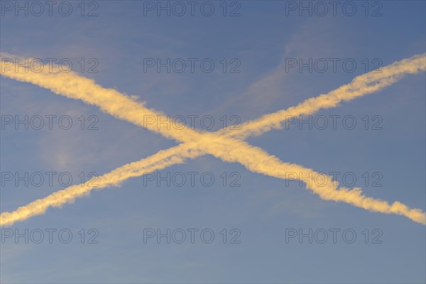 Crossing Contrails at Morning Light