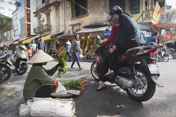 Flower seller in the city