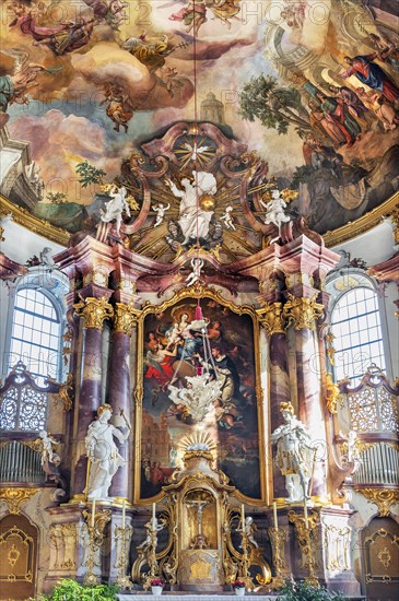 Main altar and ceiling fresco