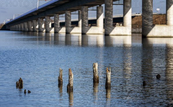 The Ruegen Bridge on the Ruegen Dam between the island and Stralsund