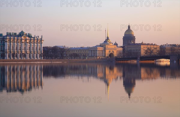 Placid scene of St. Isaac Cathedral dome