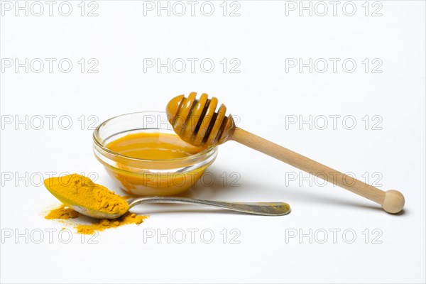 Bee honey with turmeric and turmeric powder