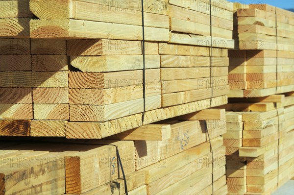 Abstract stack of construction wood