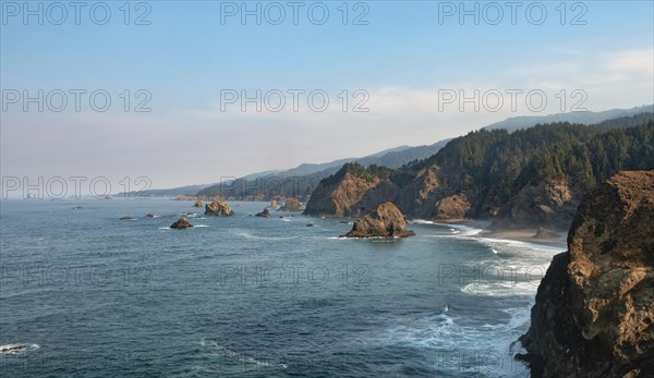 Coastal landscape with rugged rocks