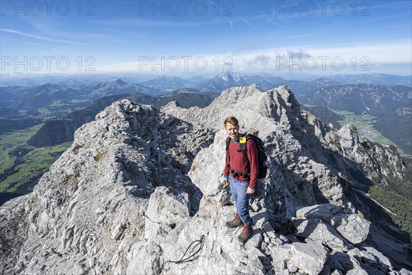 Hiker in rocky terrain