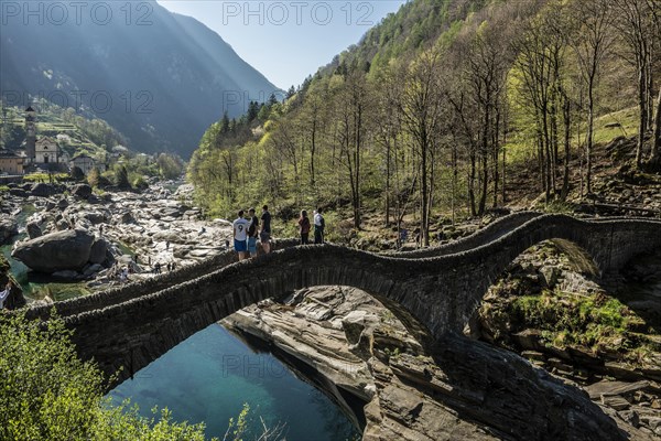 Old Roman bridge Ponte dei Salti over Verzasca