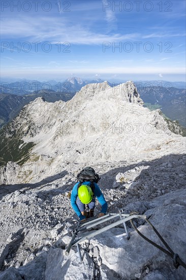 Hiker in a secured path