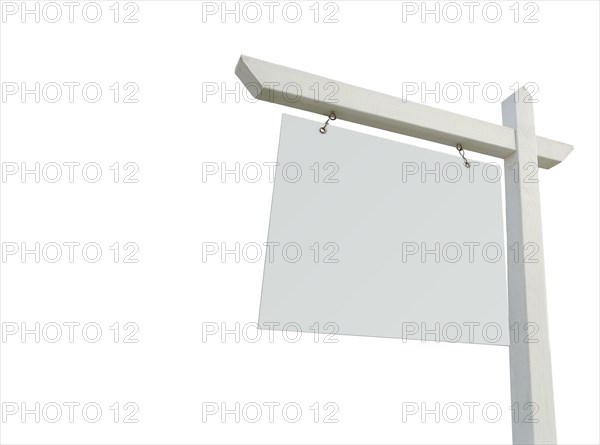 Blank real estate sign isolated on a white background