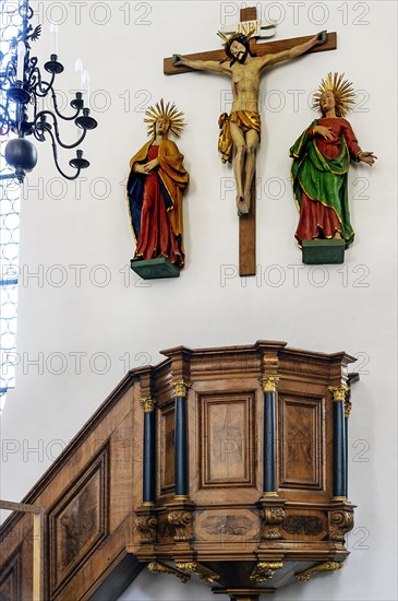 Pulpit and Christ on the Cross