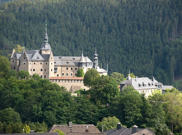 The medieval hilltop castle of Lauenstein in the Franconian Forest