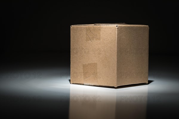 Blank carboard shipping box under spot light - Photo12-imageBROKER-Andy