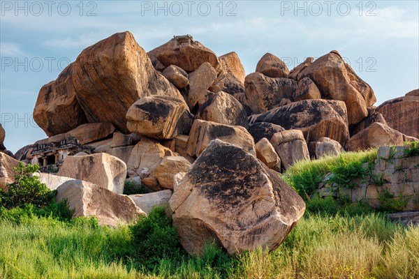 Giant stone boulders in Hampi