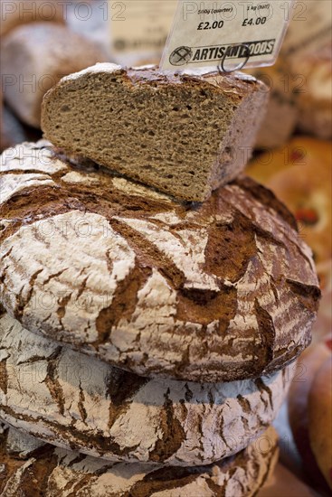 Artisan bread for sale at the City Market