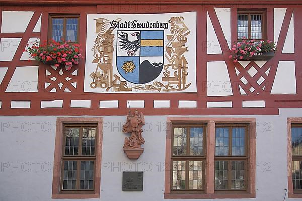 Facade of the historic town hall in Freudenberg