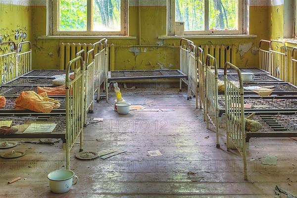 Dormitory with beds