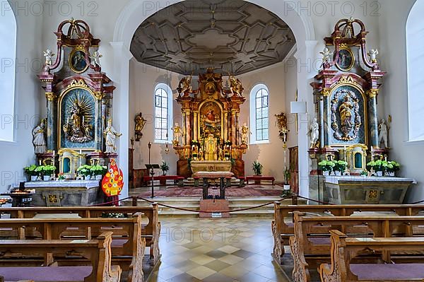 Main altar and side altars, St. Verena Parish Church