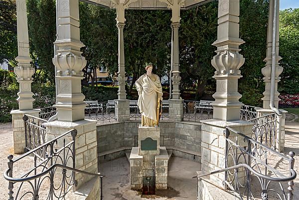 Statue of the town goddess Sodenia above Solquelle, Solbrunnen in the pavilion Sodenia Temple