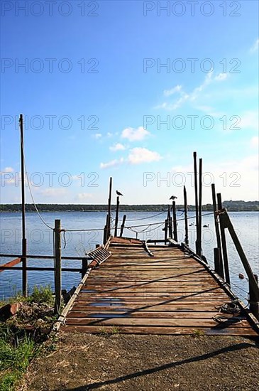 Klein Zicker jetty dreamlike landscape on the Baltic Sea island of Ruegen. Moenchgut, Mecklenburg-Western Pomerania